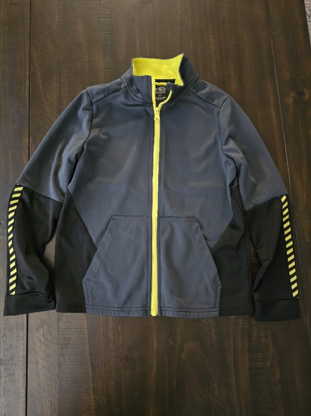 Athletic Works Grey Jacket with High-Visibility Yellow Trim